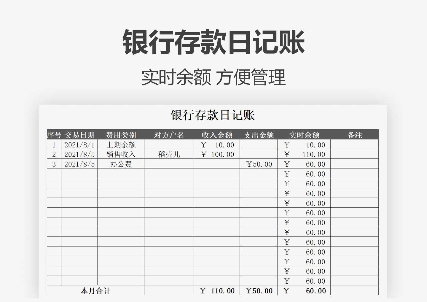 银行存款日记账