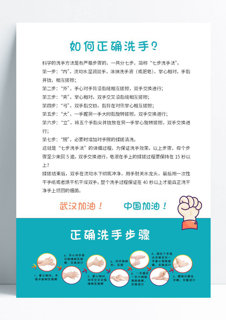 卡通新型冠状肺炎预防洗手