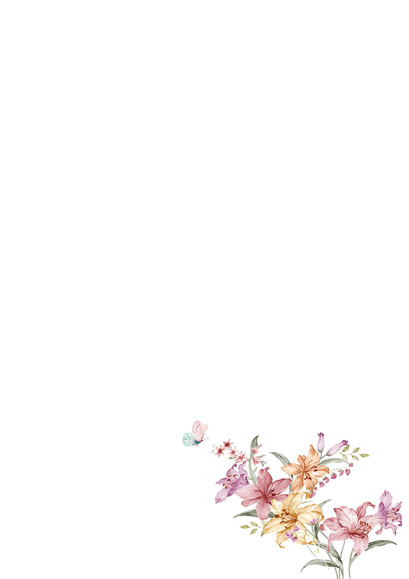 手绘简约花朵信纸