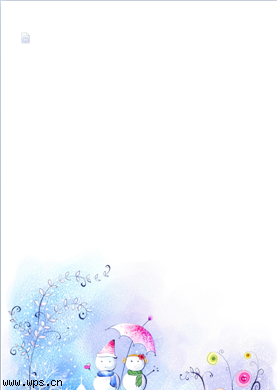 可爱冬季雪娃娃信纸