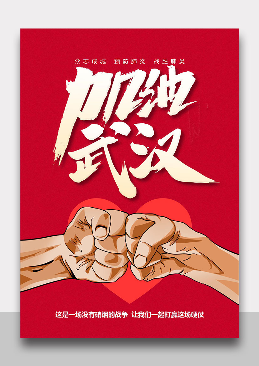 新型冠状肺炎武汉加油海报