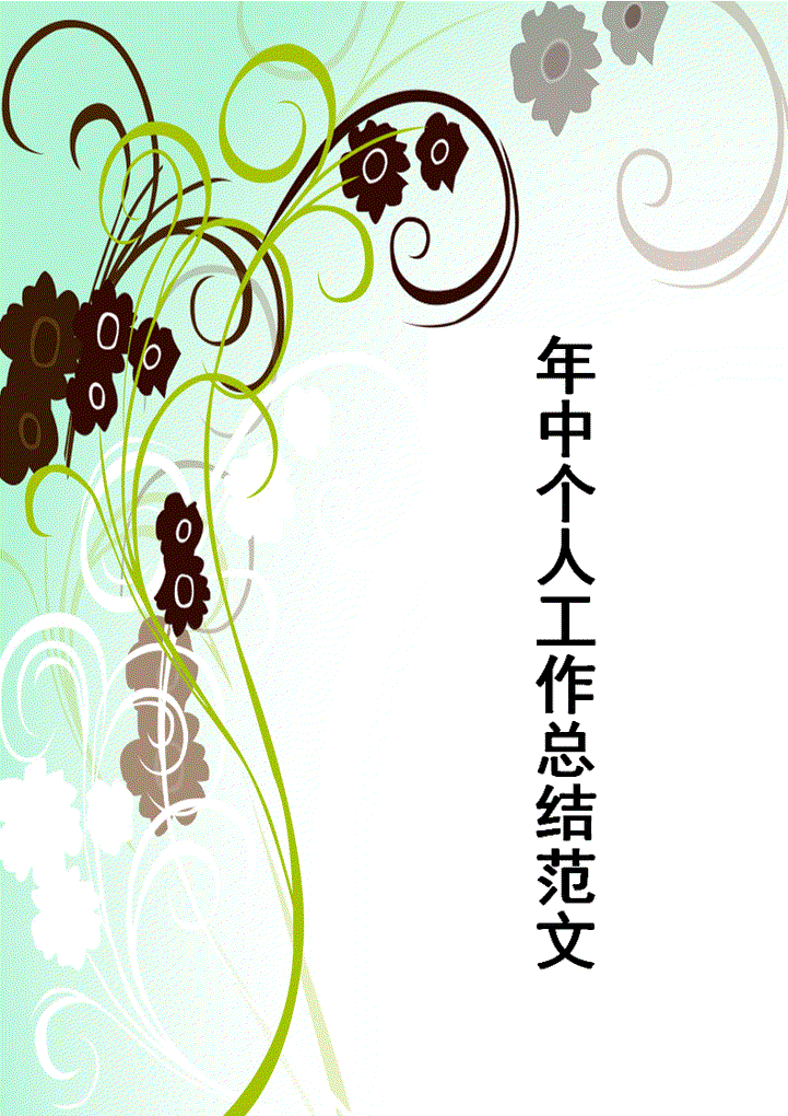 年中工作个人工作总结范文