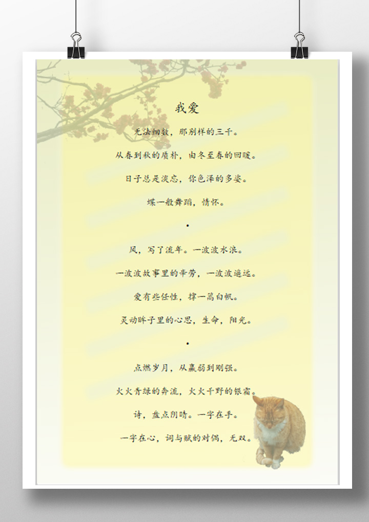 春日猫咪淡黄信纸