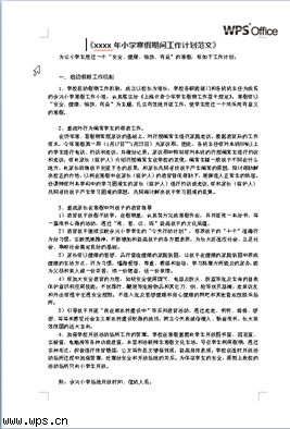 小学寒假工作计划