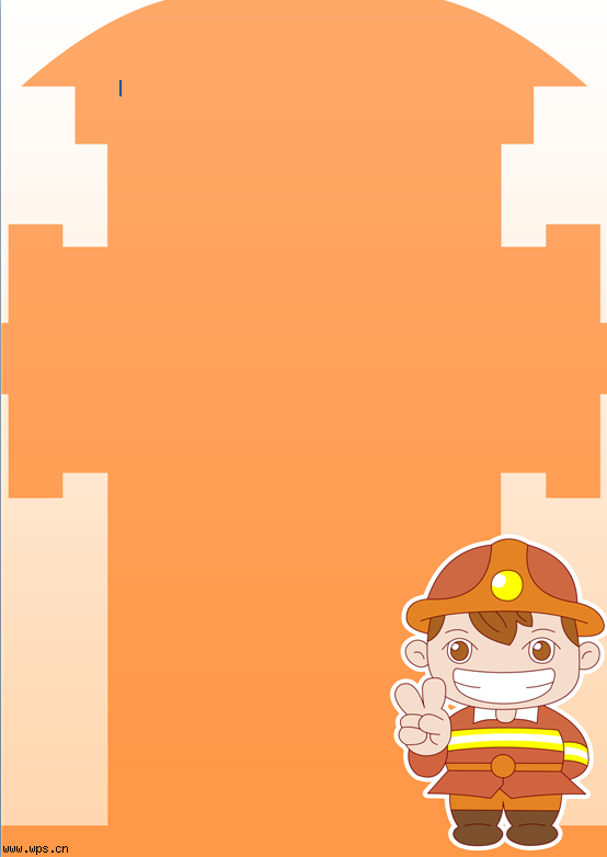 橙色卡通消防小人信纸
